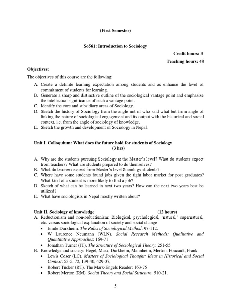 So561 Introduction To Sociology | PDF | Sociology | Philosophical Theories