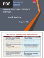 Quick Revision: Financial Policy and Corporate Strategy Financial Policy and Corporate Strategy