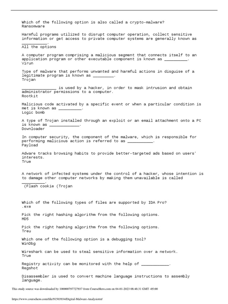 Cybersecurity Exam Prep Guide | PDF | Malware | Secure Communication