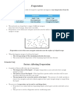 Factors Affecting Evaporation