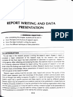 Report Writing and Data Presentation: Learning Objectives