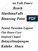 Talisoy Beach Maribinafalls Binurong Point: Pantomina Folk Dance