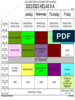 TP. 2022/2023 KELAS 8 A: Monday Tuesday Thursday Friday