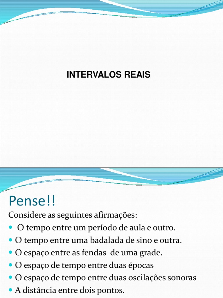 3 Slides Intervalos Reais Pdf Número Real Objetos Matemáticos
