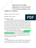 Integración de La Terapia Cognitivo-Conductual Con Neurociencias: Implicaciones de Las Bases Neurales en Los Cambios de Conducta