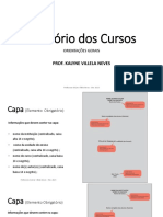 Relatório Dos Cursos: Prof. Kalyne Villela Neves