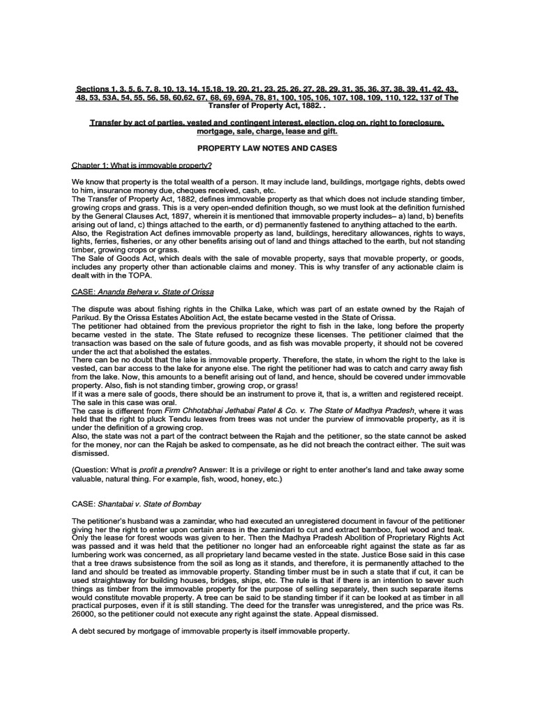 property-important-notes-pdf-fee-simple-lease