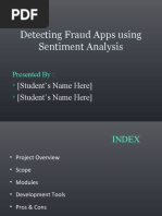 Detecting Fraud Apps Using Sentiment Analysis: (Student's Name Here) (Student's Name Here)