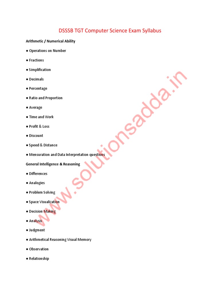 DSSSB TGT Computer | PDF | Class (Computer Programming) | Object ...