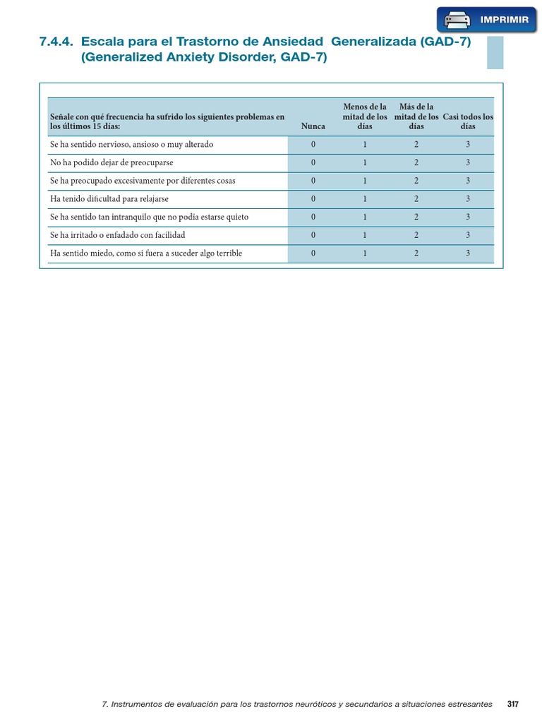 Gad 7 PDF Crecimiento personal y profesional Estilo de vida