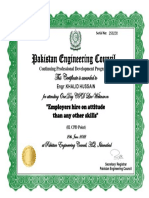 PEC CPD certificate for webinar on attitude skills