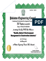 Pakistan Engineering Council: This Certificate Is Awarded To
