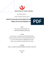 Servicio de Reconocimiento Previo para Mercancias de Importacion