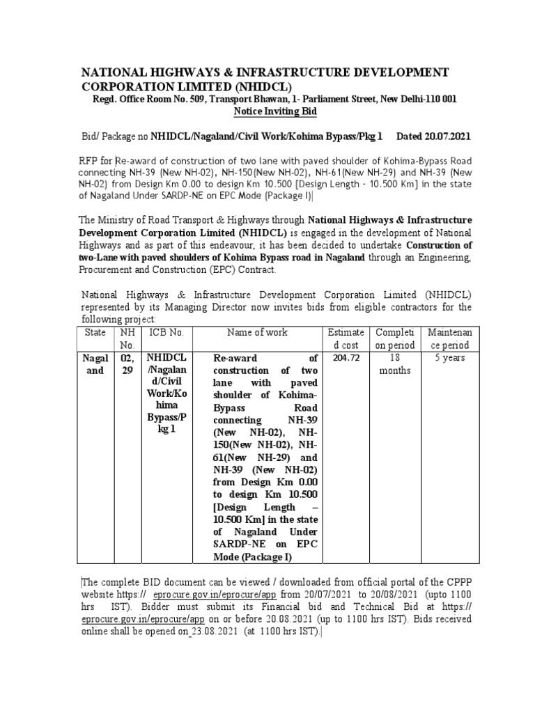 National Highways & Infrastructure Development Corporation Limited
