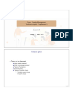 Topic: Quality Management Textbook Chapter: Supplement 6: Session Plan