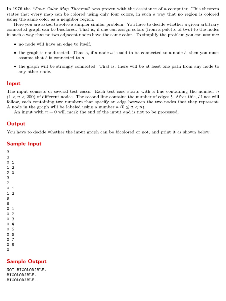 Bicoloring Connected Graphs Explained | PDF