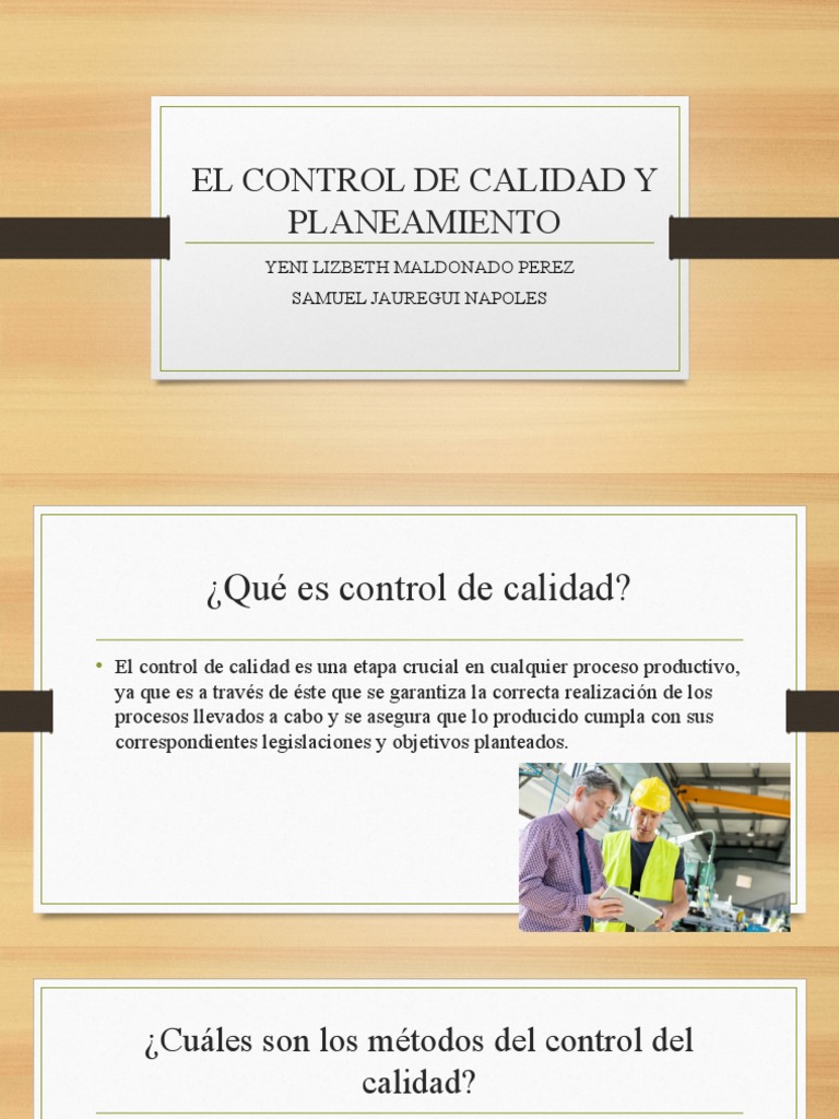 El Control de Calidad y Planeamiento | PDF | Calidad (comercial ...