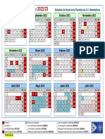 Calendario académico 2022-23 grados matemáticas