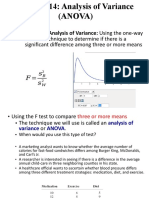 One-Way Analysis of Variance: Using The One-Way