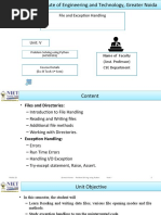 File and Exception Handling: Name of Faculty (Asst. Professor) CSE Department