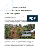 Bamboo Housing Design Accessible For The Middle Class in The Philippines