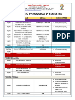 Calendário paroquial São Paulo