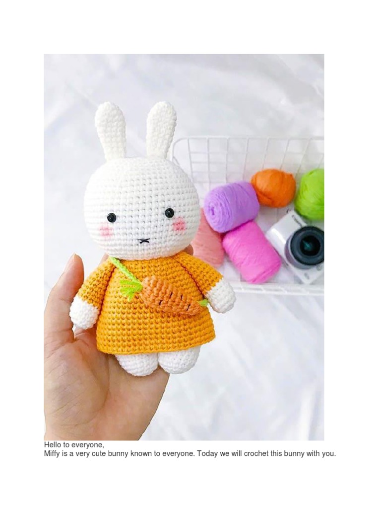 Free Miffy Bunny Crochet Pattern | PDF | Crochet | Amigurumi