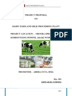 Project Proposal ON Dairy Farm and Milk Processing Plant Project Location: - Oromia Special Zone Surrounging Finfine, Akaki Woreda