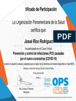 Prevención y Control de Infecciones (PCI) Causadas Por El Nuevo Coronavirus (COVID 19) - Certificado Del Curso 1368592