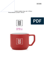 P434.044 Ceramic Modern Mug, Red - 25 Buc. Personalizare Cu ALB - 25 Buc