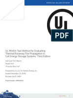 UL 9540A Test Method For Evaluating Thermal Runaway Fire Propagation in Cell Energy Storage Systems, Third Edition