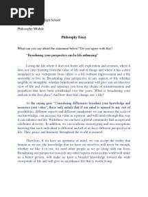 Broadening Your Perspective Can Be Life Enhancing - Essay