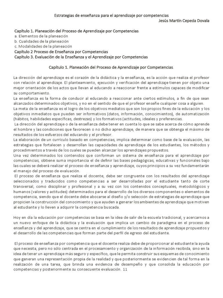 Estrategias para Aprendizaje por Competencias | PDF | Crecimiento ...