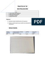 Practica #05 Neutralización: Objetivos