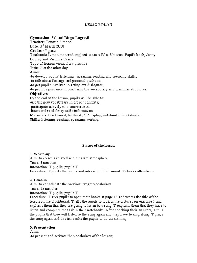 Lesson Plan | PDF | Cognitive Psychology | Human Communication