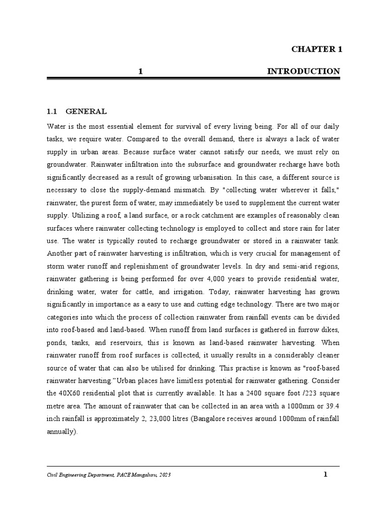 Rooftop Rainwater Harvesting PDF Water Surface Runoff
