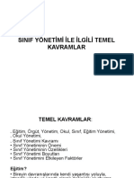 Sinif Yönetimi İle İlgili Temel Kavramlar