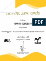 Certificado de Participação: Henrique Rezende Silva