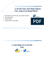 CSDL1. Giới thiệu SQLite, cài đặt, công cụ làm việc