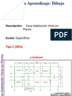 Casa Habitación Vista en Planta Dibujo