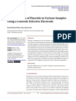 Determination of Fluoride in Various Samples Using A Fluoride Selective Electrode