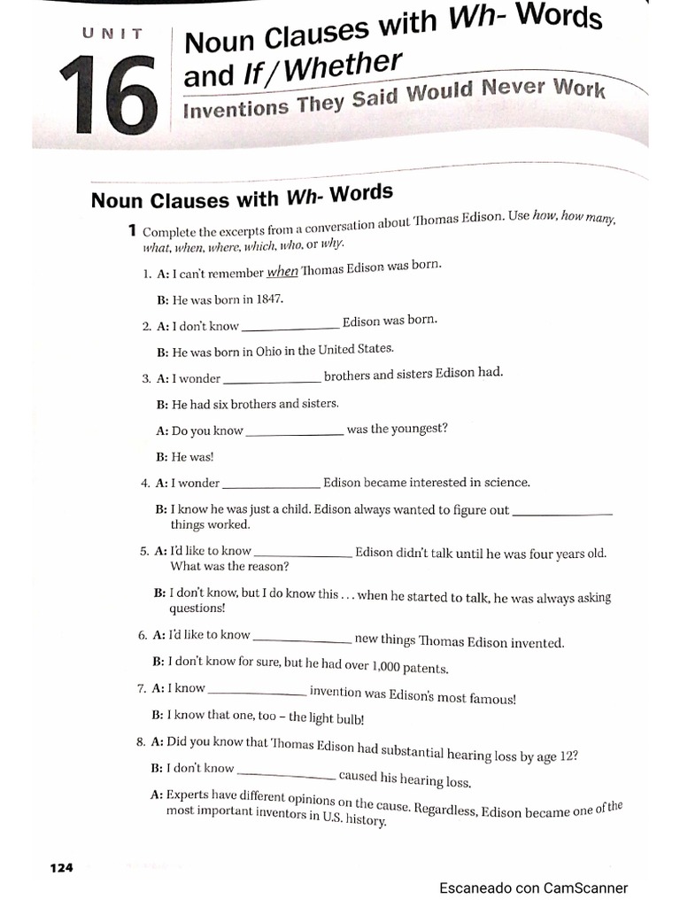 Objective Clauses With Wh Questions
