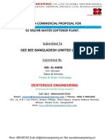 Techno-Commercial Proposal of 01 CMH Softener Plant For Gee Bee Bangladesh Limited (Unit-03) .