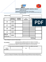 U6 U7 U8 U9 U8/U9 Confirmé: Fiche D'Engagement Pour Les Equipes U8/U9 Et U6/U7