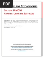 JAMOVI 2017 Statistics For Psychologists Section - JAMOVI Chapter - Using The Software - 1