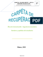 CARPETA DE RECUPERACION 2023 - Comunicación - 2º GRADO
