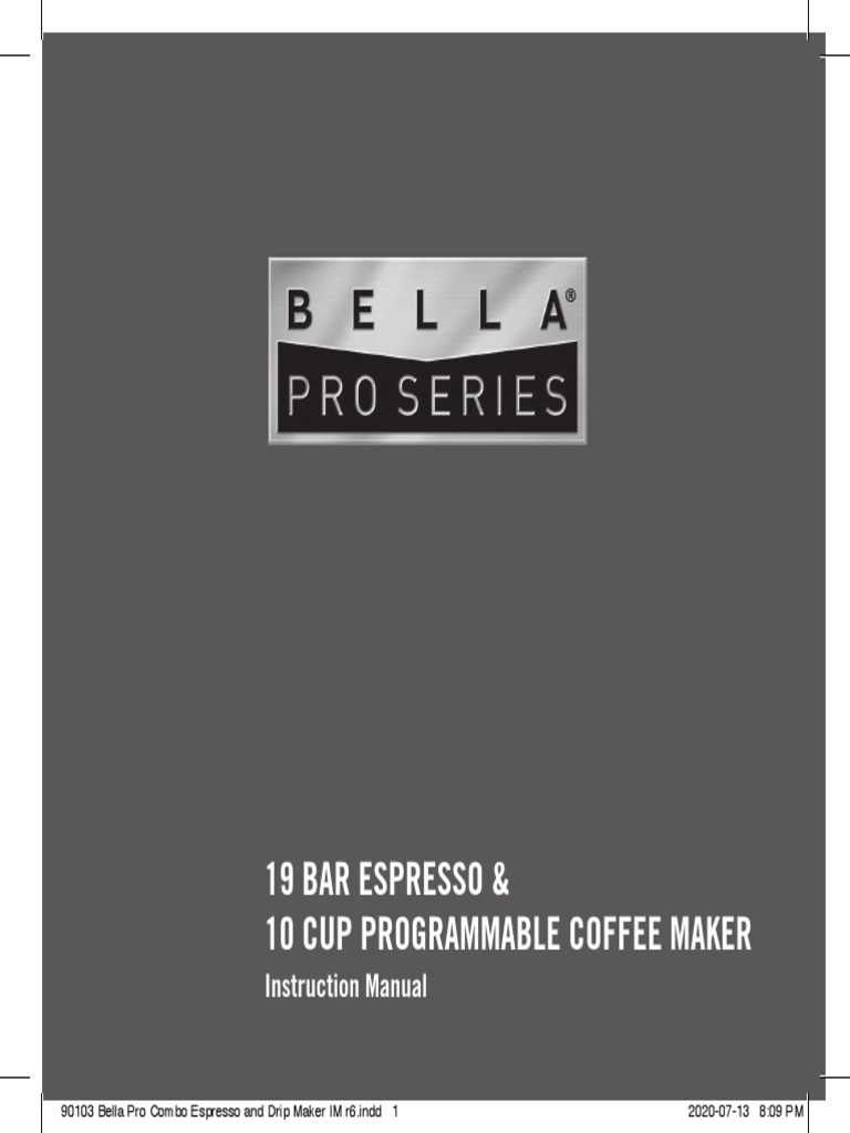 Bella Pro Combo Coffee Maker Manual | PDF | Coffee | Manufactured Goods
