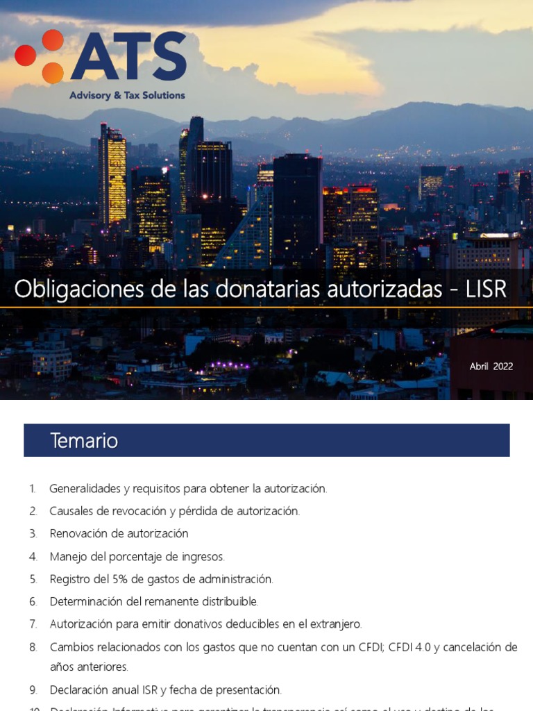 Obligaciones de Donatarias Autorizadas LISR | PDF | Impuesto sobre la ...