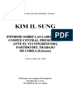 Kim Il-Sung - Informe Labores Comite Central