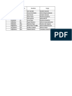 Lista de cartas de presentación con cargos y datos de 18 personas